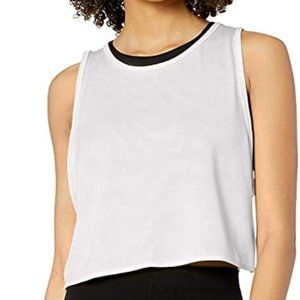 Womens XL Jacquard Mesh Workout Cropped Tank Shirt